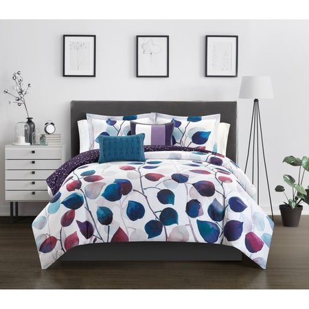 FIXTURESFIRST 5 Piece Annina Reversible Comforter Set, Multicolor - Queen Size FI1702441